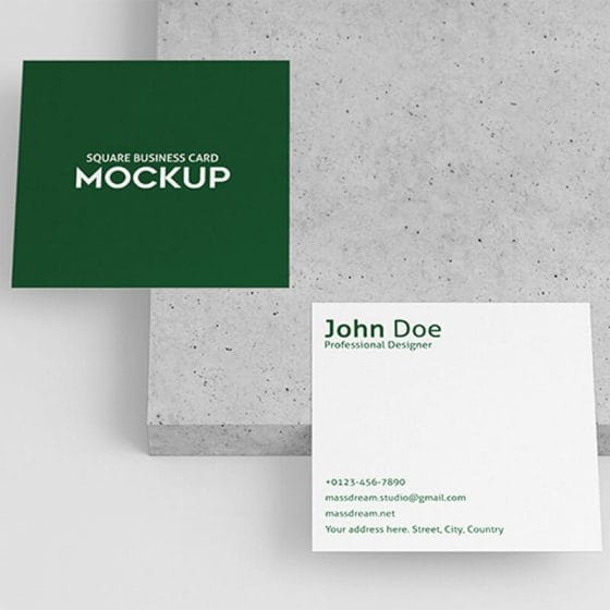 Square Business Card Mock-Up