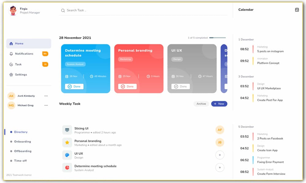 Task Management Dashboard Template