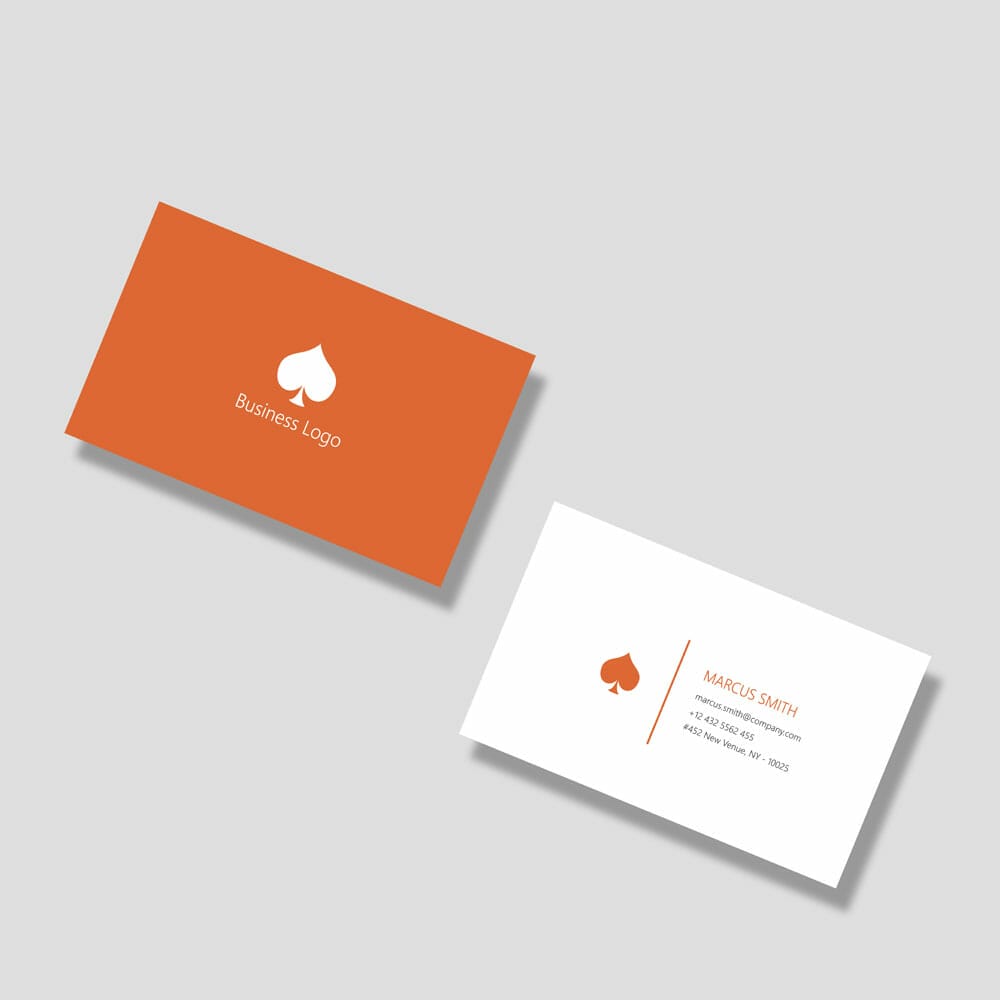 Top View Business Card Mockup
