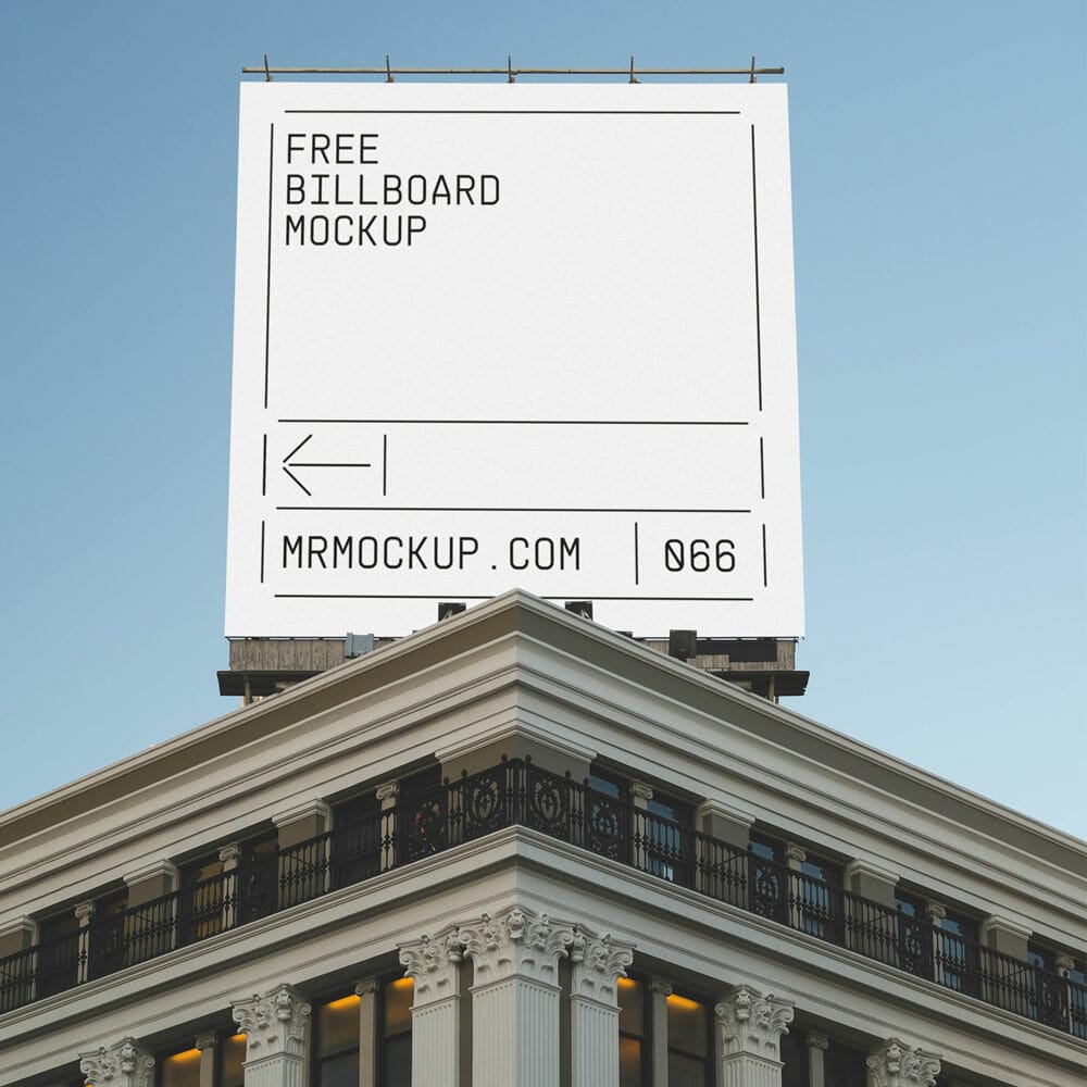 Vertical Banner On Building Mockup