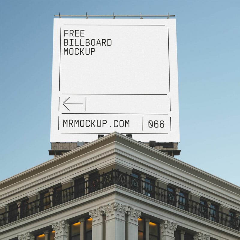Vertical Banner On Building Mockup