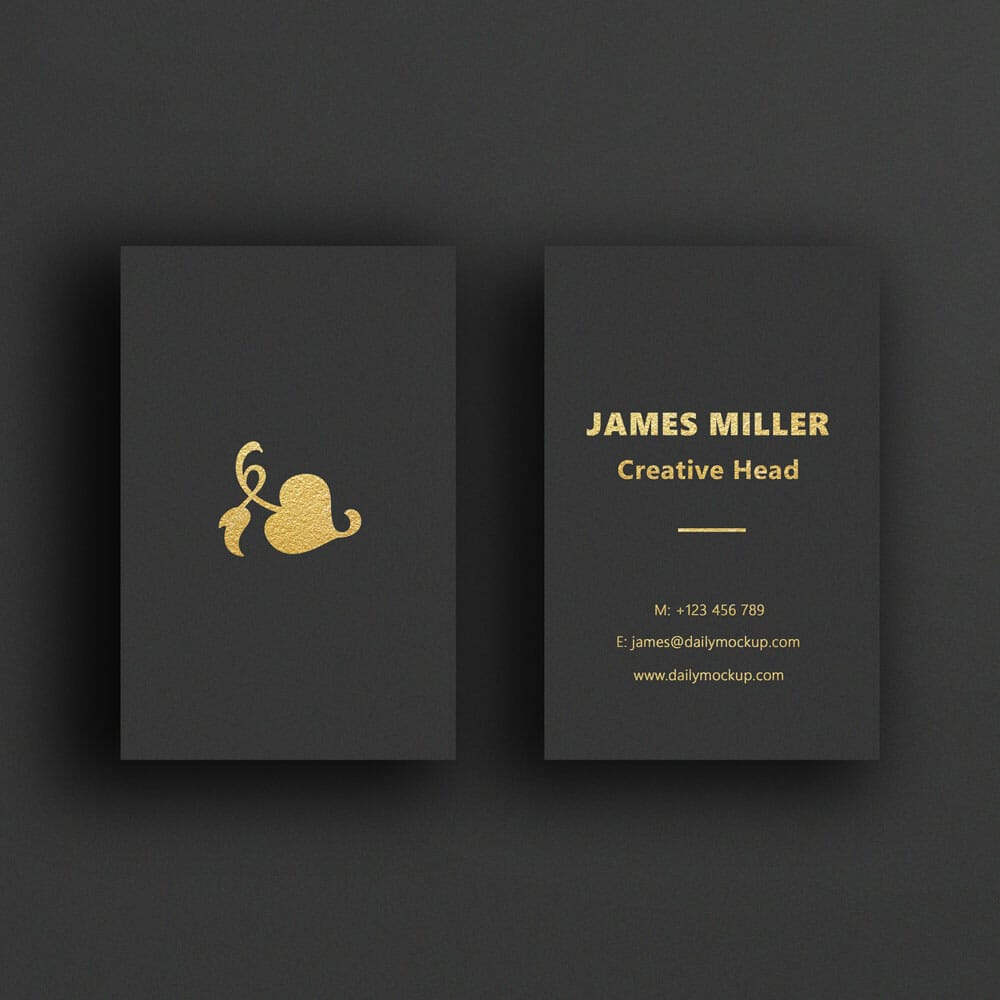 Vertical Business Cards Mockup