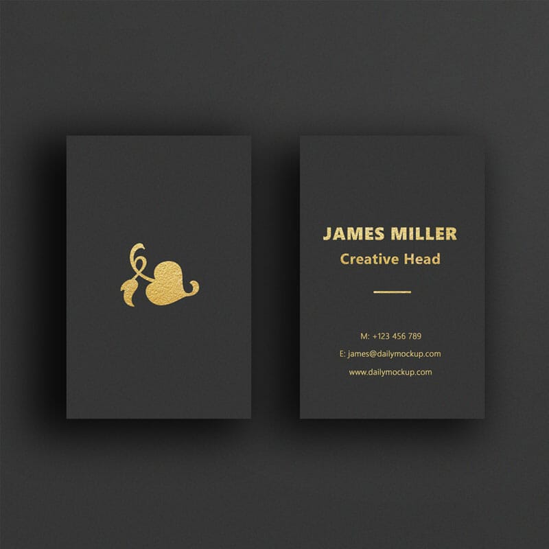 Vertical Business Cards Mockup