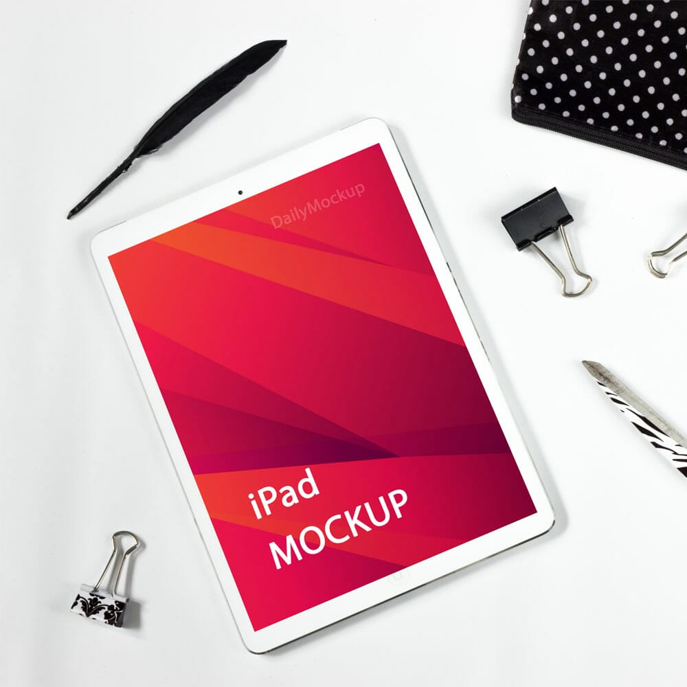 iPad Mockup On The Table
