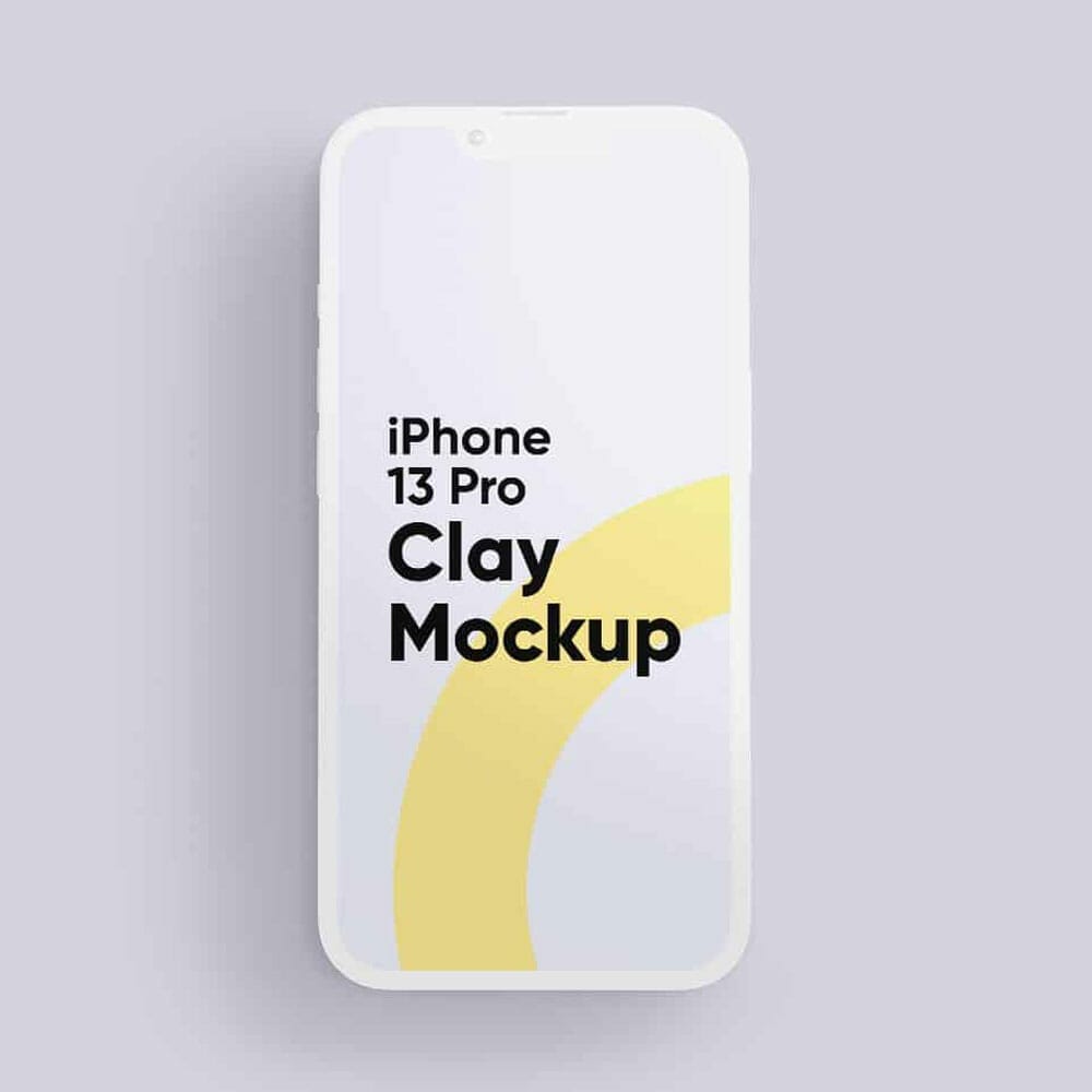 iPhone 13 Pro Clay Mockups Front View