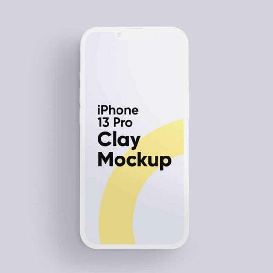 iPhone 13 Pro Clay Mockups Front View