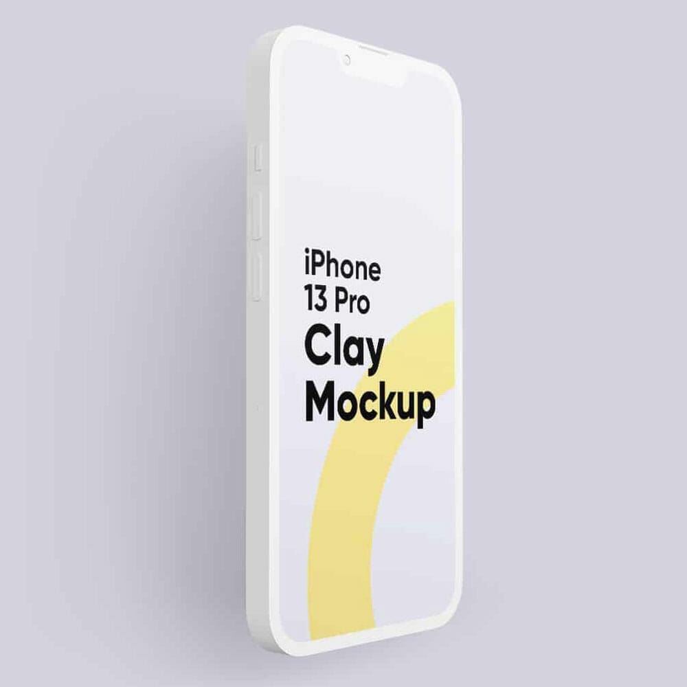iPhone 13 Pro Clay Mockups Right Angle View