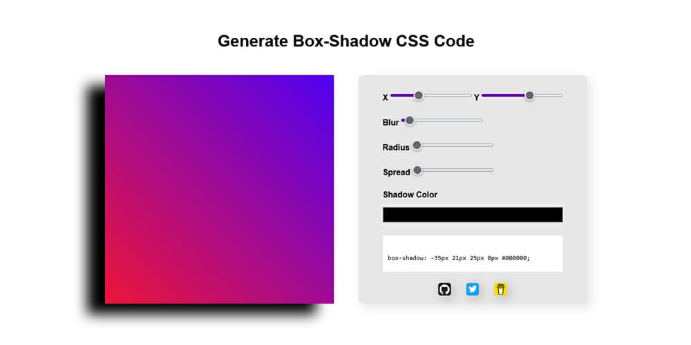 CSS Box Shadow Code Generator