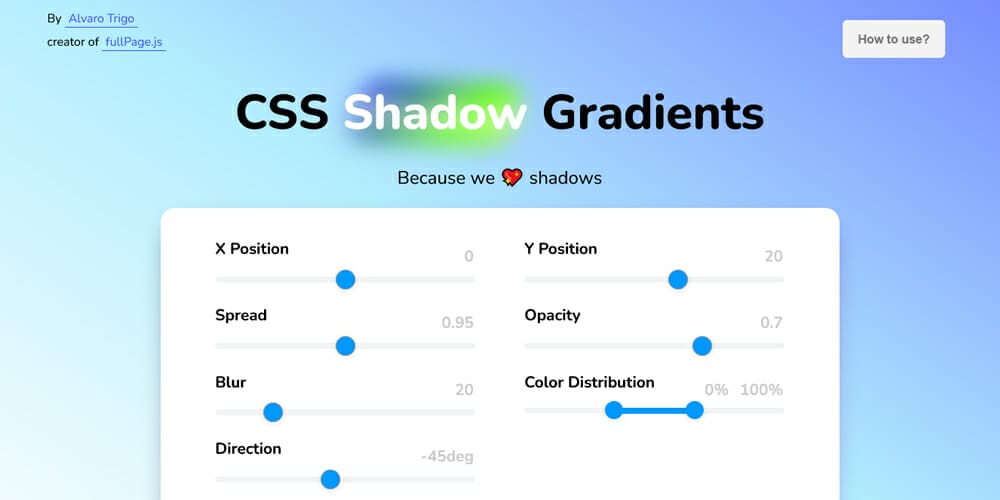 CSS Gradient Shadows Generator