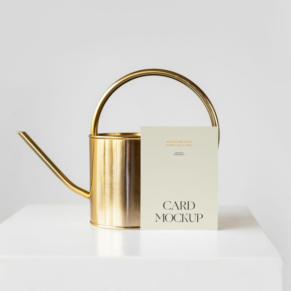 Card With Watering Can Mockup