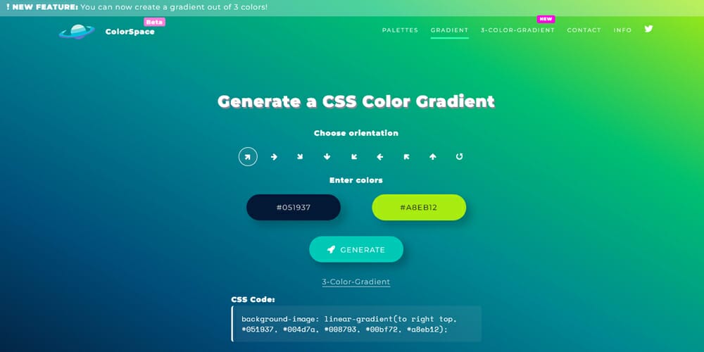 The Top Free CSS Gradient Generators 4 ColorSpace Gradient