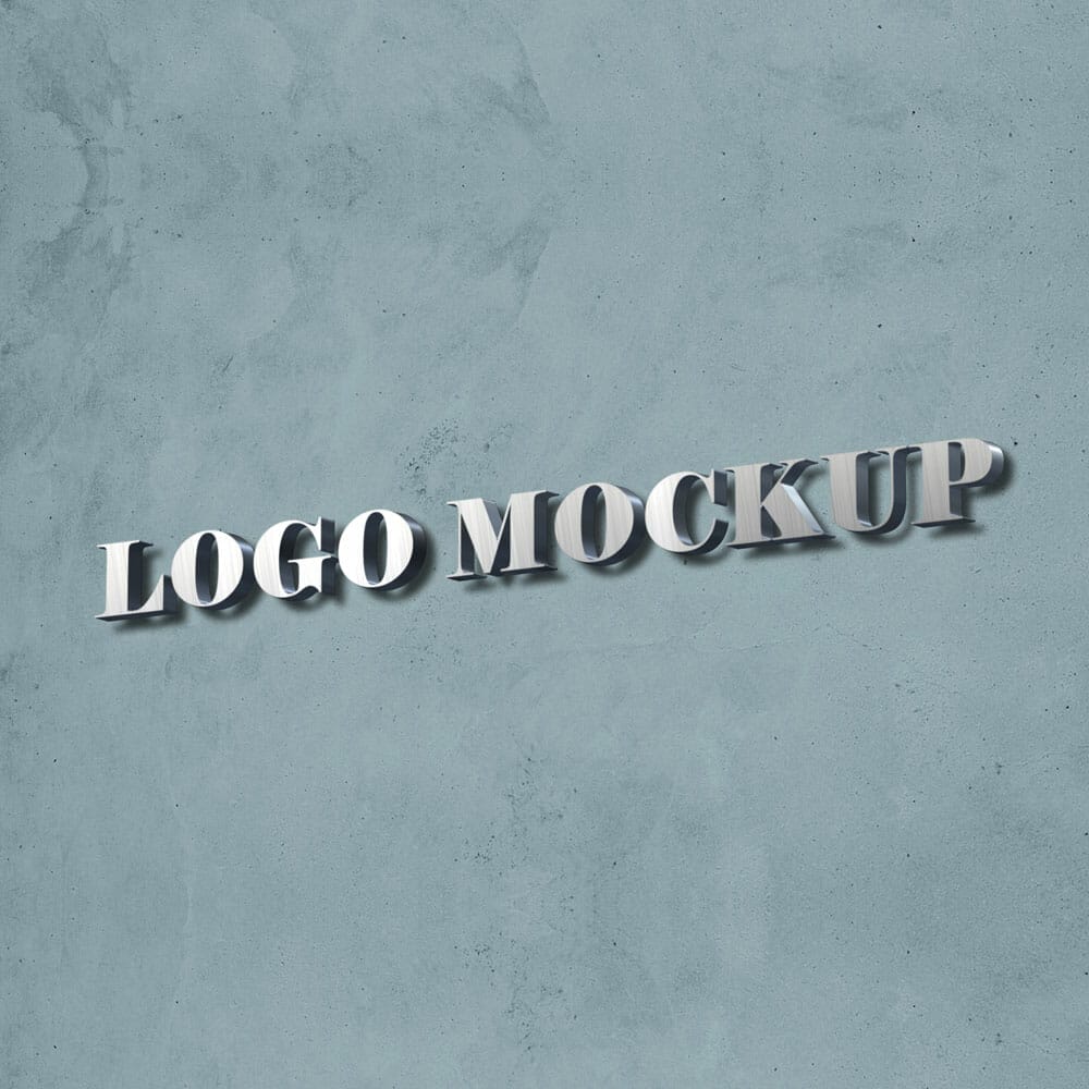 Free 3d Logo Mockup On Wall