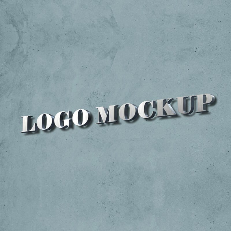Free 3d Logo Mockup On Wall