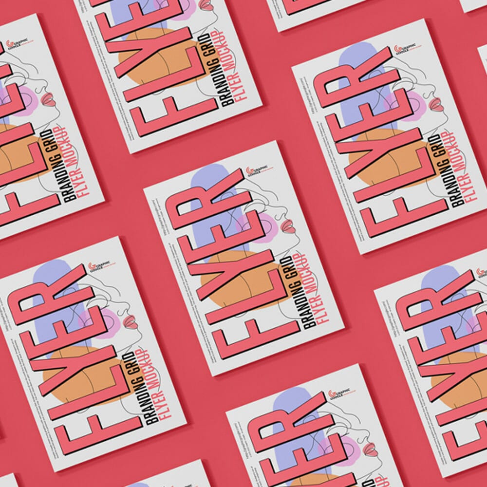Free A4 Branding Grid Flyer Mockup