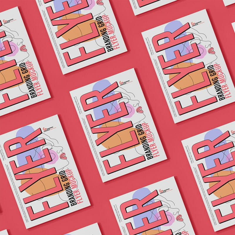 Free A4 Branding Grid Flyer Mockup