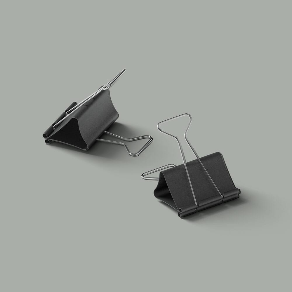 Free Black Clips Mockup Isometric
