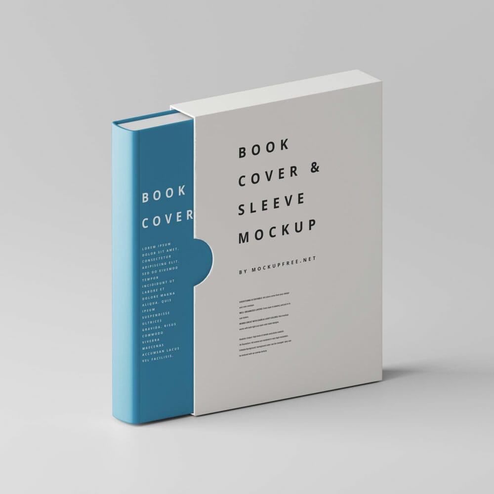 Free Book Cover & Sleeve Mockup