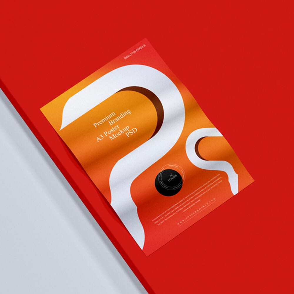 Free Branding A3 Poster Mockup PSD