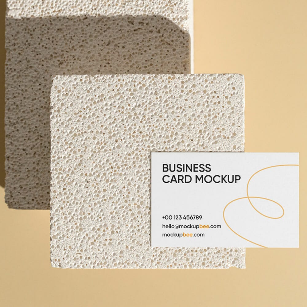 Free Business Card With Brick Mockup