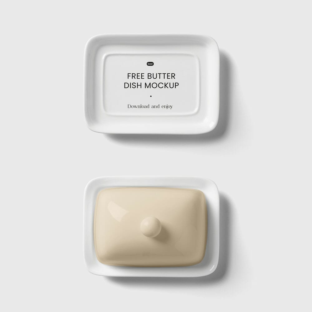 Free Butter Dish Mockup