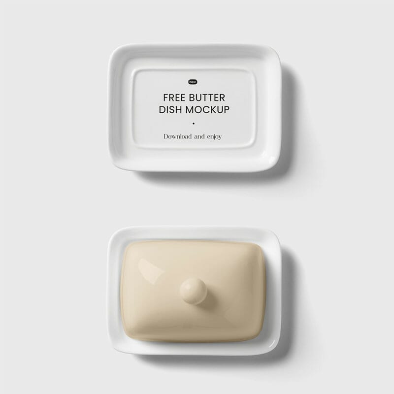 Free Butter Dish Mockup