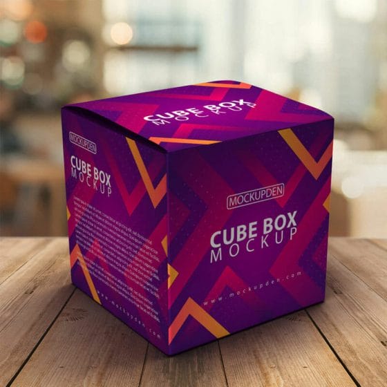 Free Cube Box Mockup PSD Template