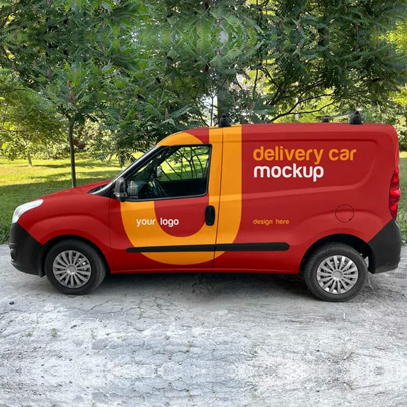Free Delivery Car Mockup