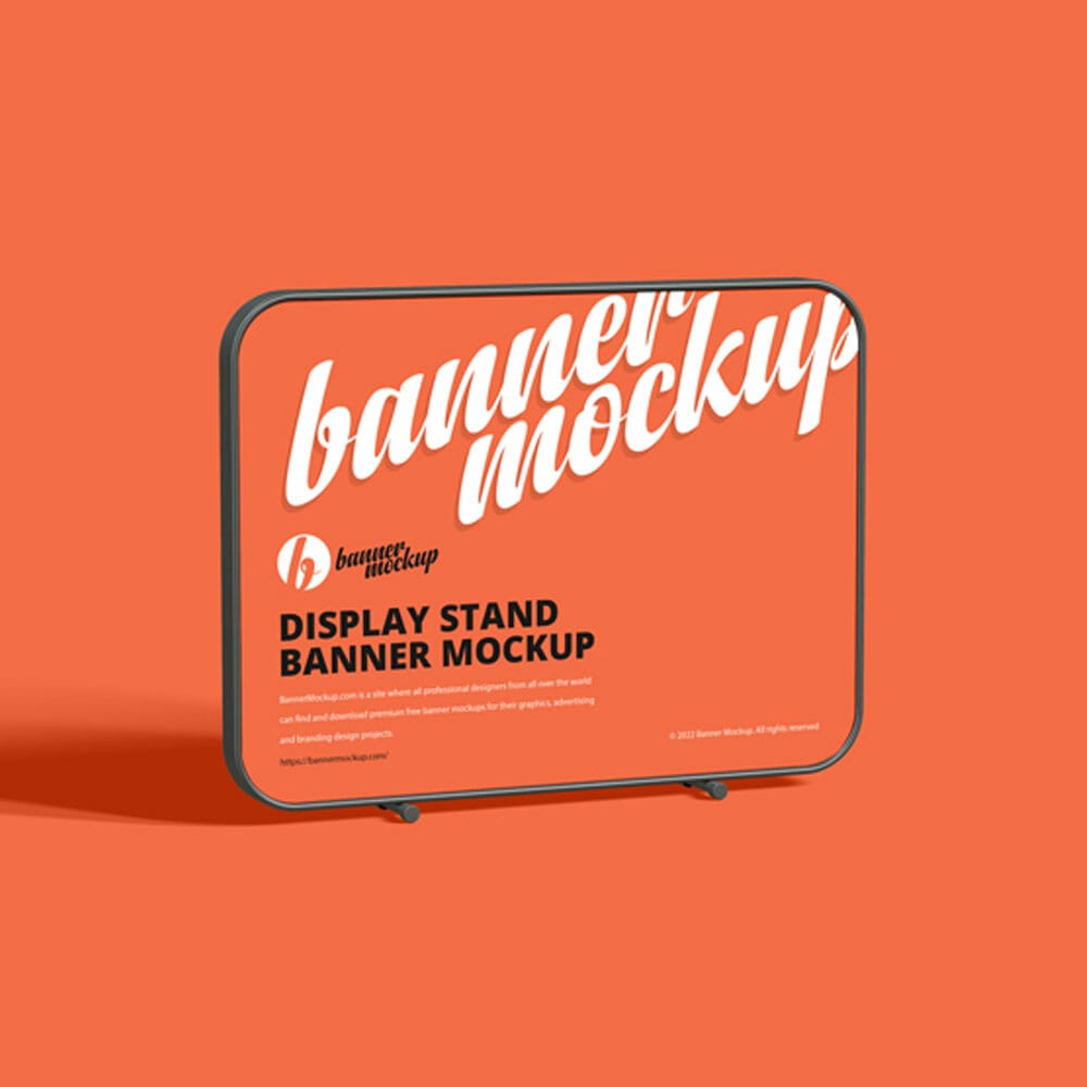 Free Display Stand Banner Mockup