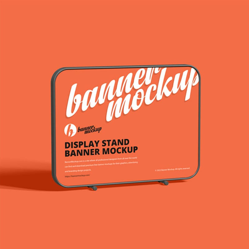 Free Display Stand Banner Mockup