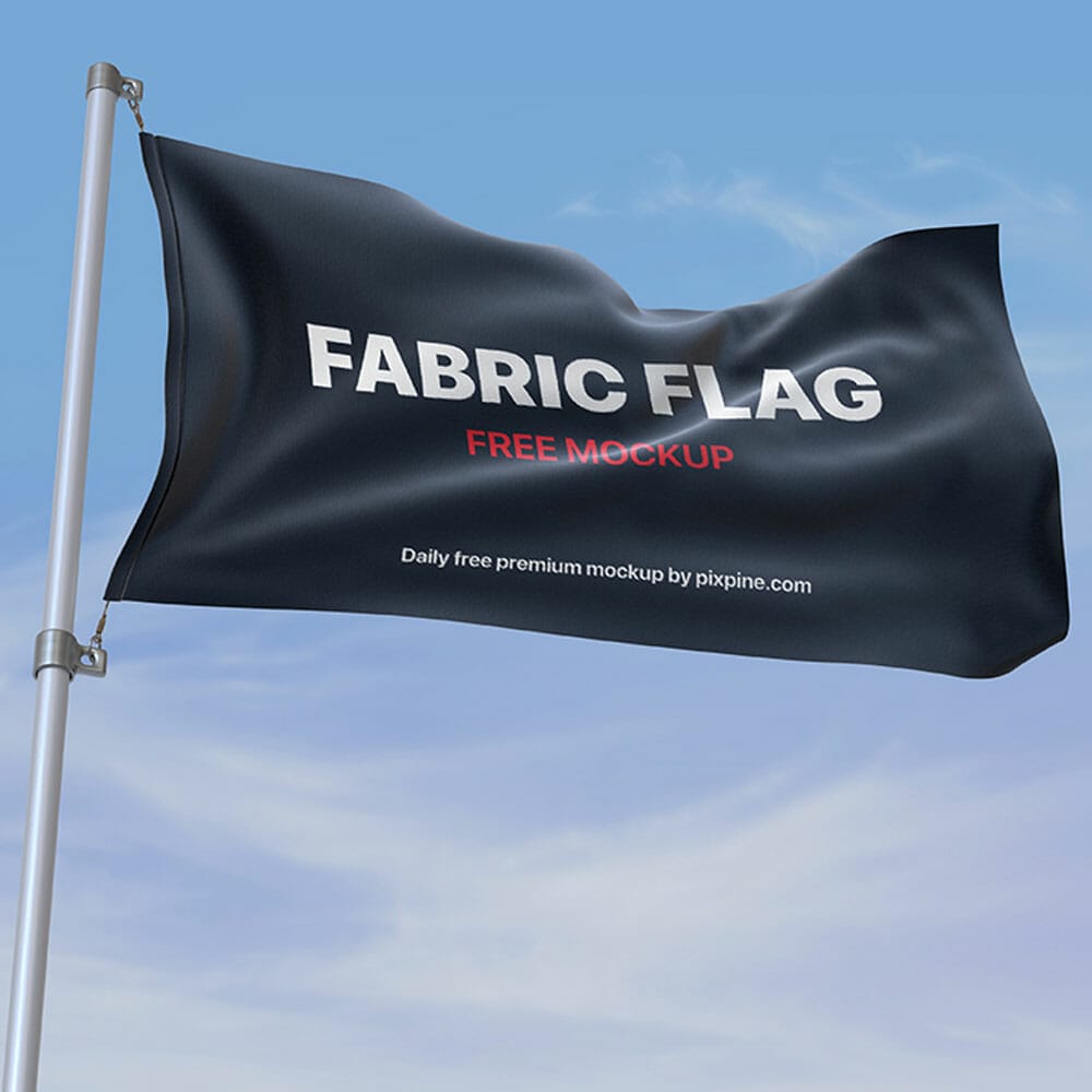 Free Fabric Flag Mockup