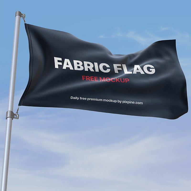 Free Fabric Flag Mockup