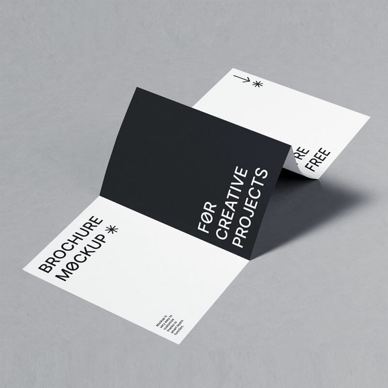Free Folded Brochure PSD Mockup