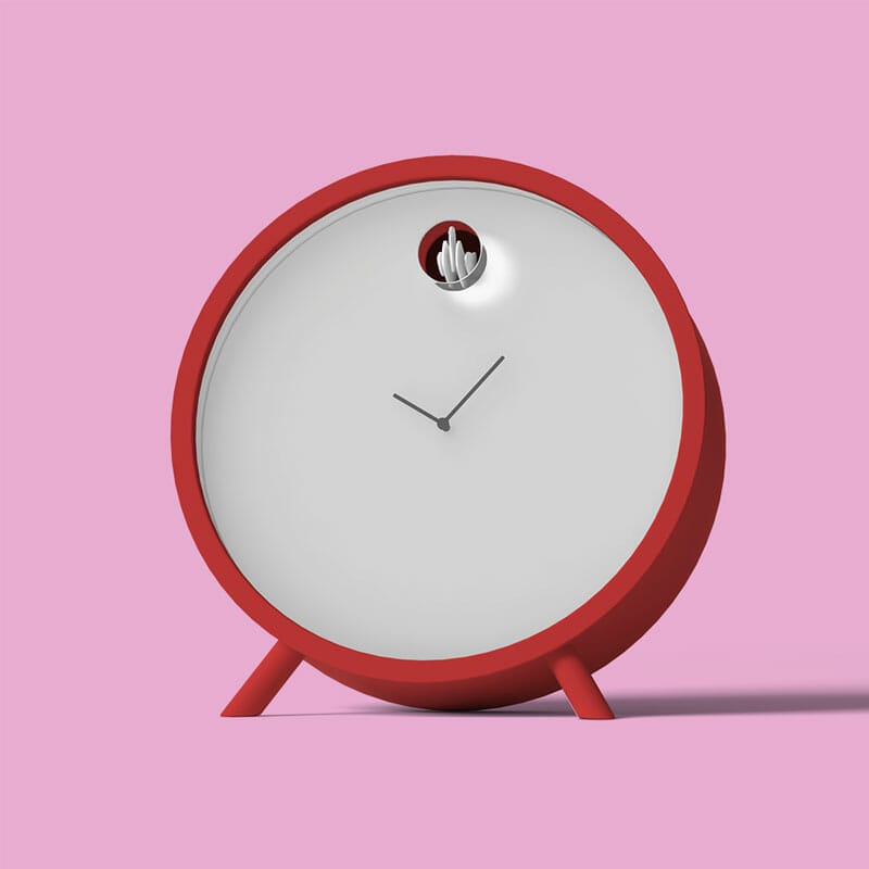 Free Front View Round Table Clock Mockup