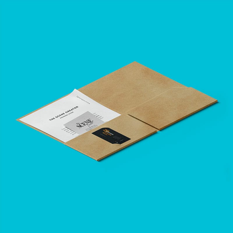 Free Isometric Open Folder Mockup