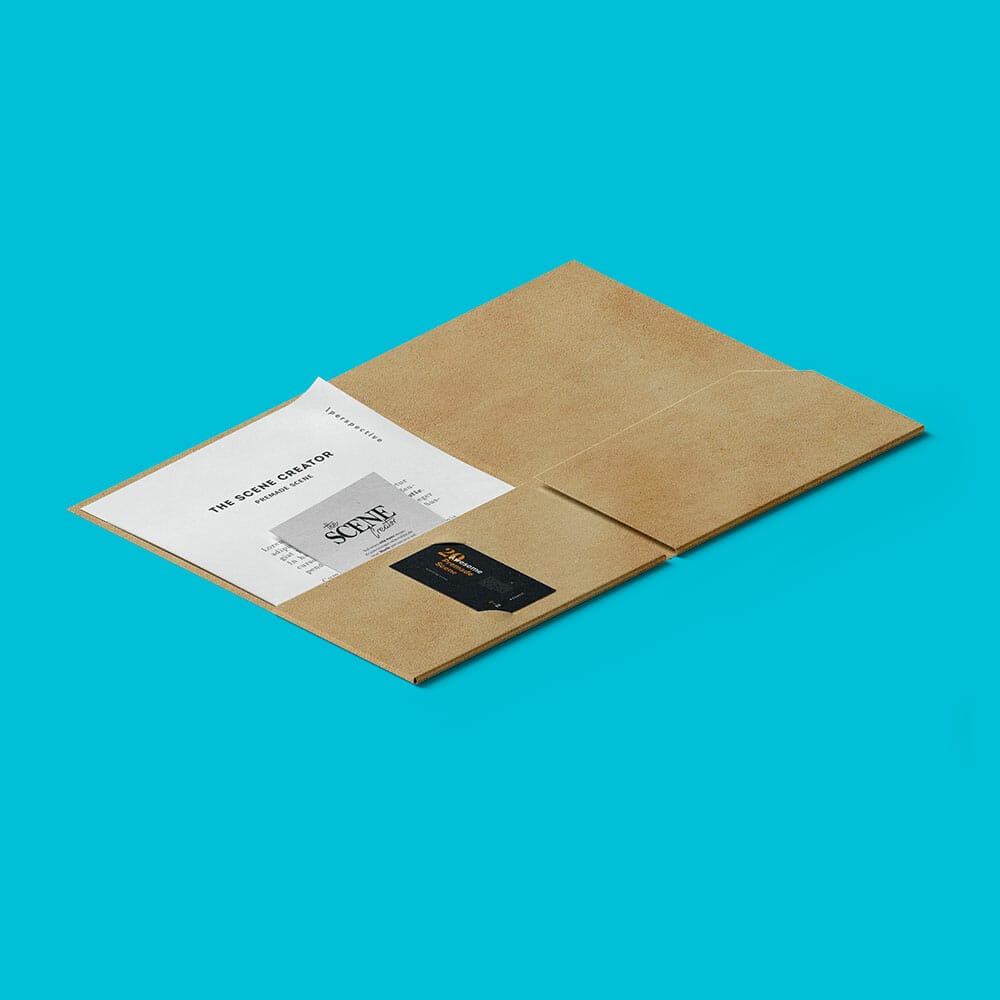 Free Isometric Open Folder Mockup 