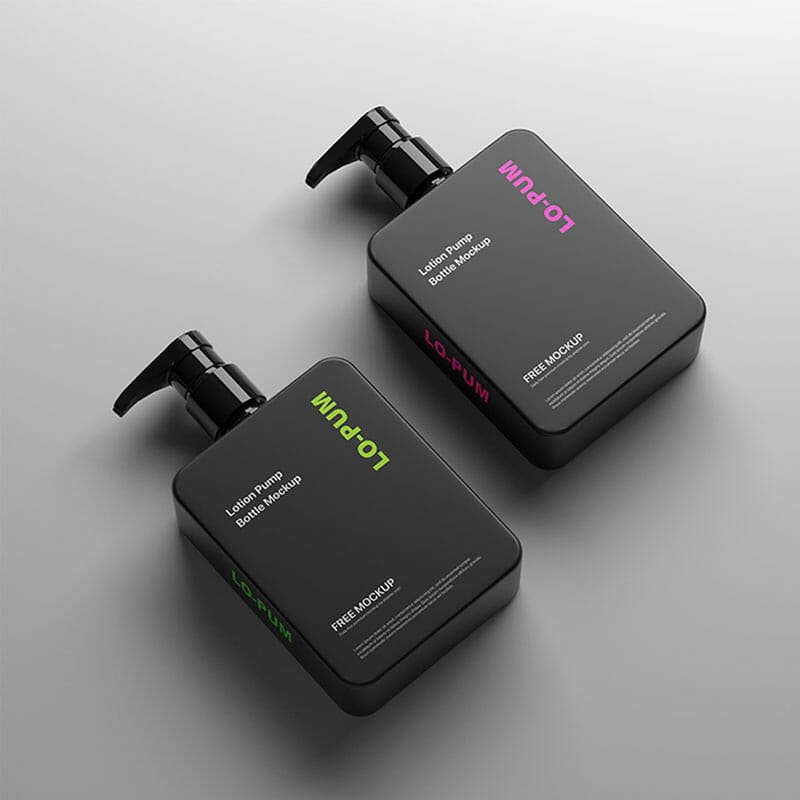 Free Lotion Pump Bottle Mockup