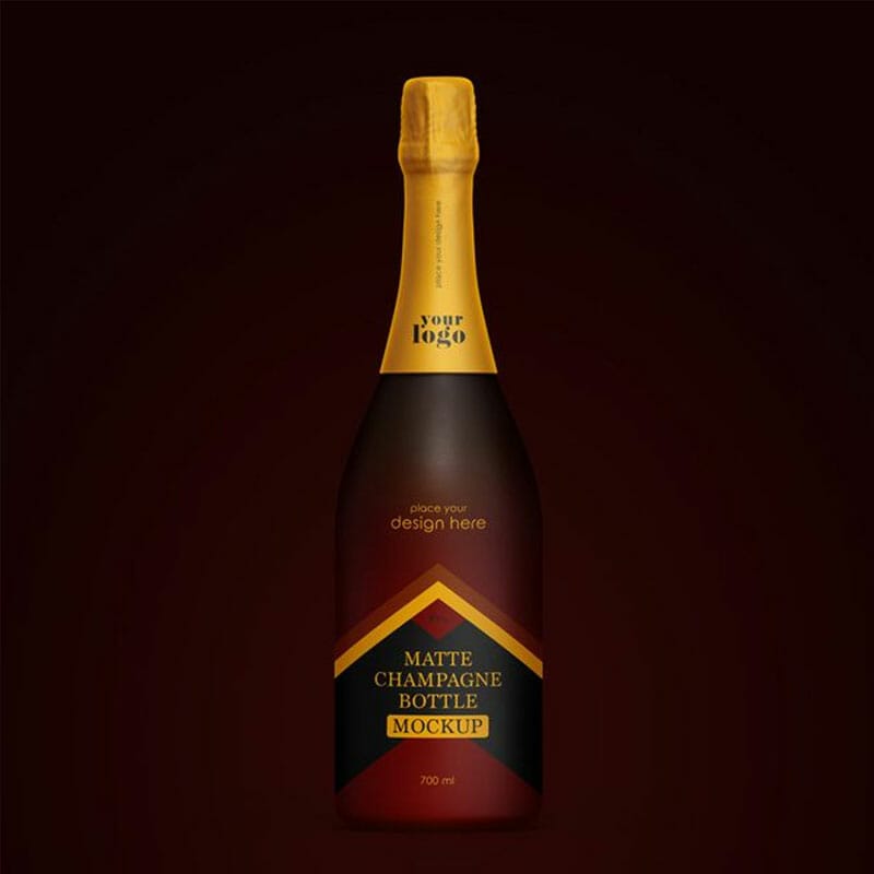 Free Matte Champagne Bottle Mockup » CSS Author