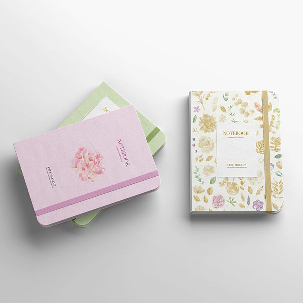 Free Notebook PSD Mockup