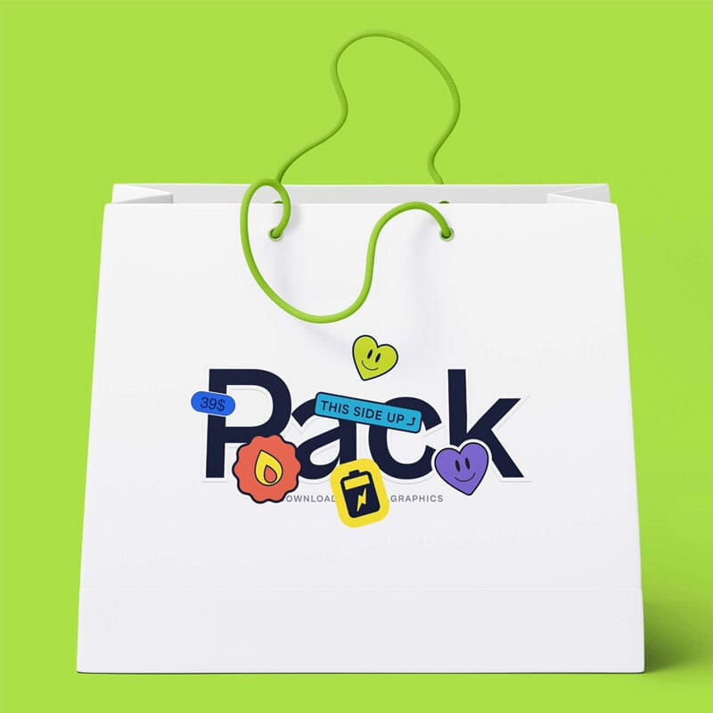 Free Paper Shopping Bag Beautiful Mockup