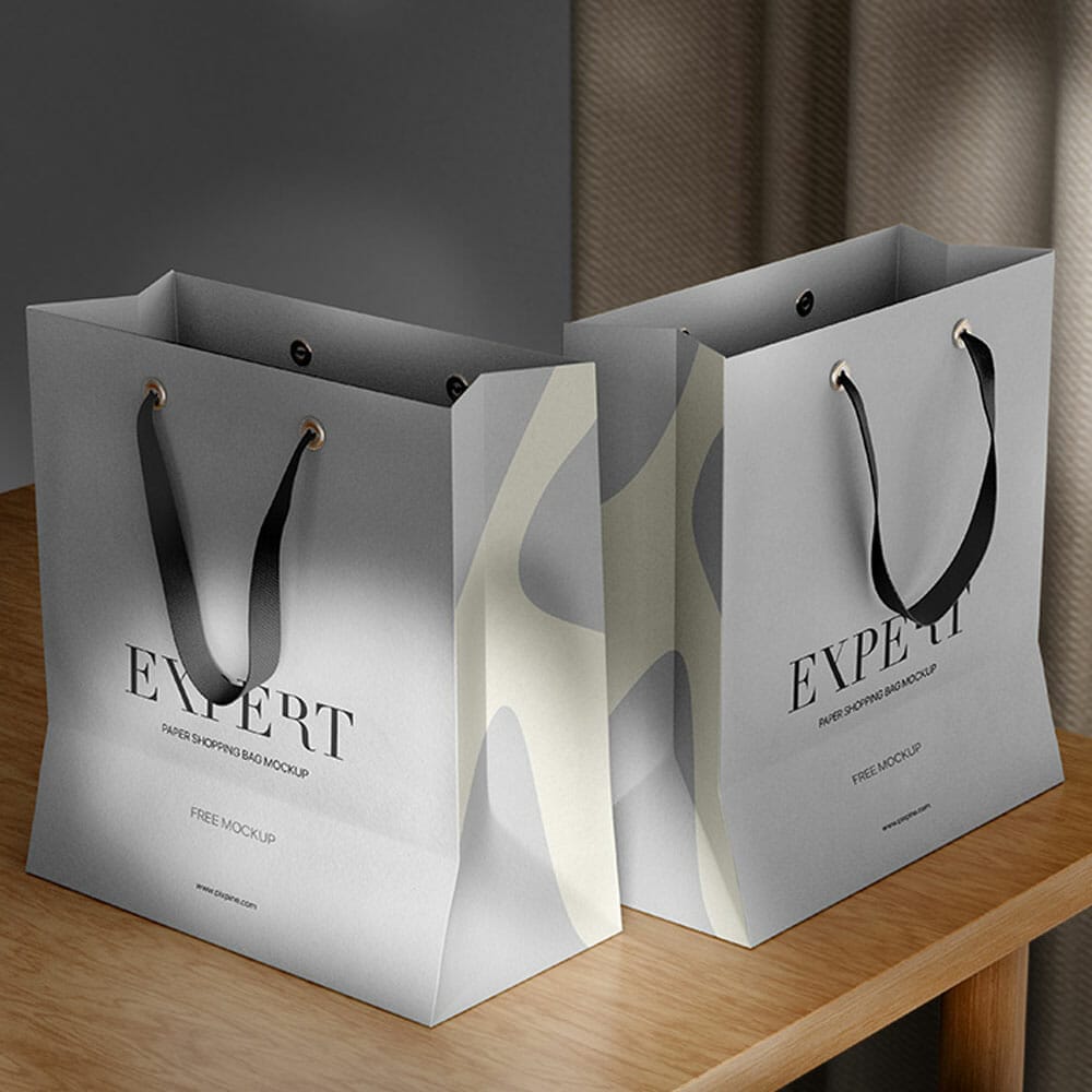 Free Paper Shopping Bag PSD Mockup