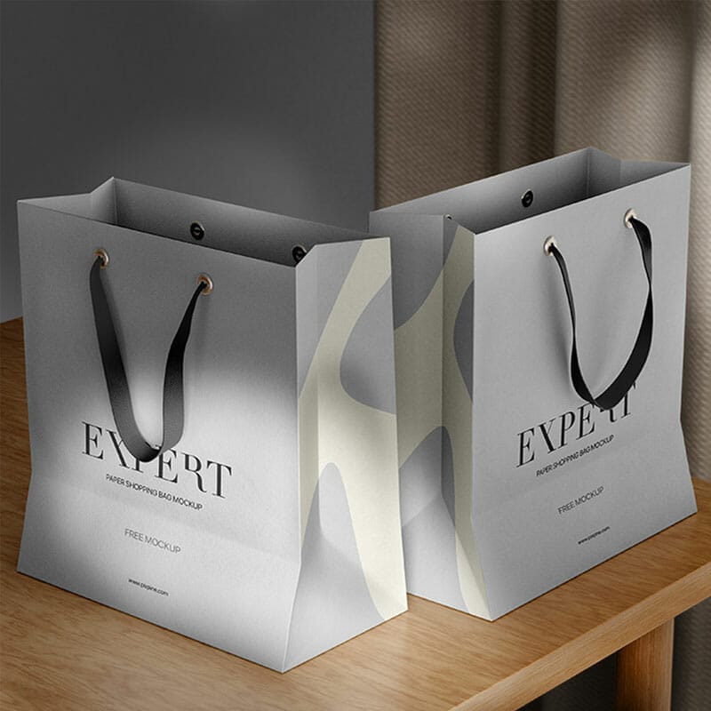 Free Paper Shopping Bag PSD Mockup