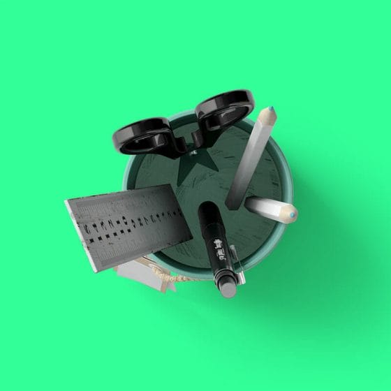 Free Pen Stand Mockup Top View