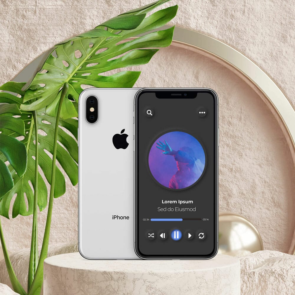 Free Podcast iPhone Mockup PSD Template