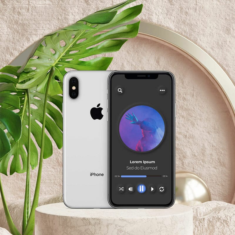 Free Podcast iPhone Mockup PSD Template