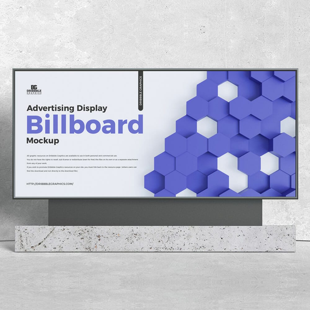 Free Premium Advertising Display Billboard Mockup