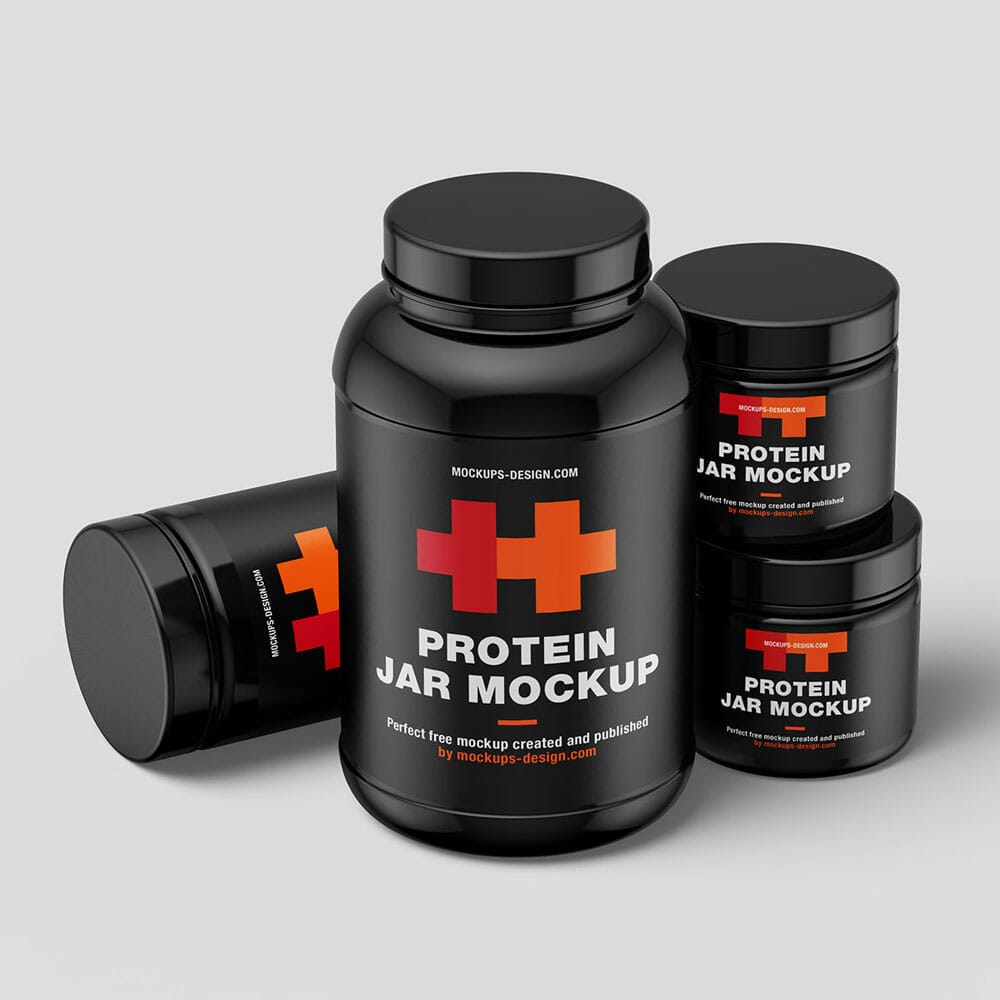 Free Protein Jars Mockup