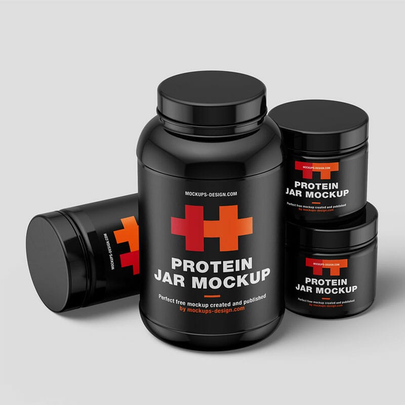 Free Protein Jars Mockup