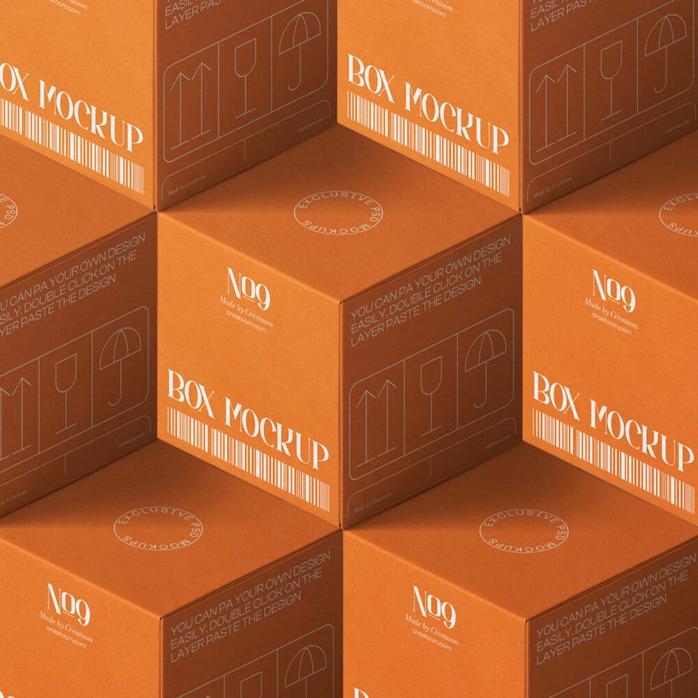 Free Scene With Paper Boxes Isometric