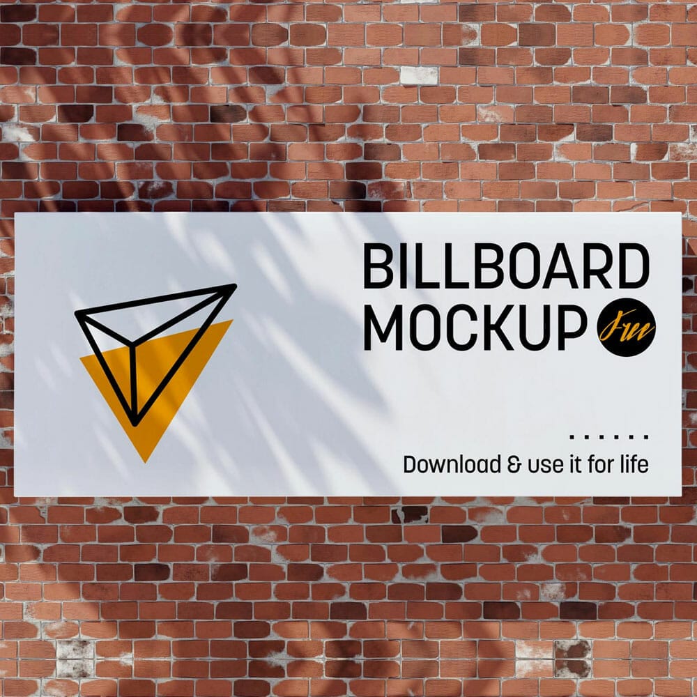Free Shadow Street Billboard Mockup PSD