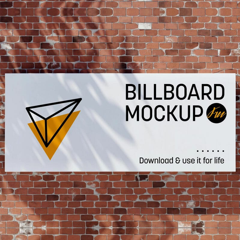 Free Shadow Street Billboard Mockup PSD